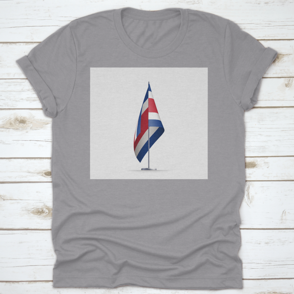 Costa Rica Flag State Symbol displayed on a white background, showcasing vibrant colors and emblematic design.