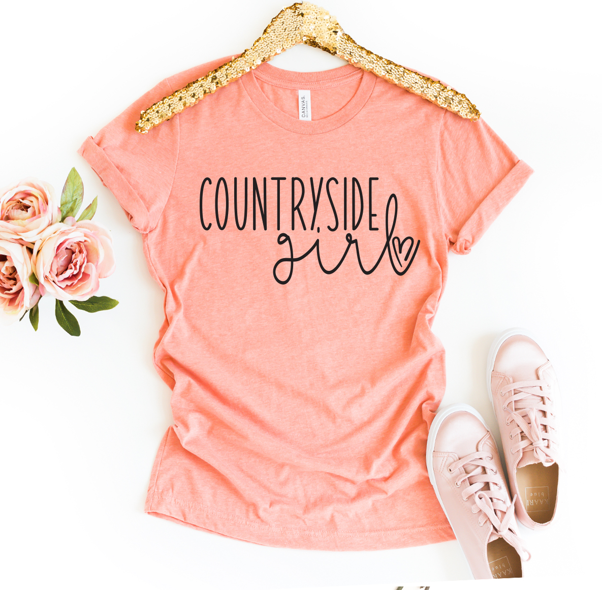 Country Side Girl T-shirt made of premium ring spun cotton with a soft feel and high-quality flex print design.