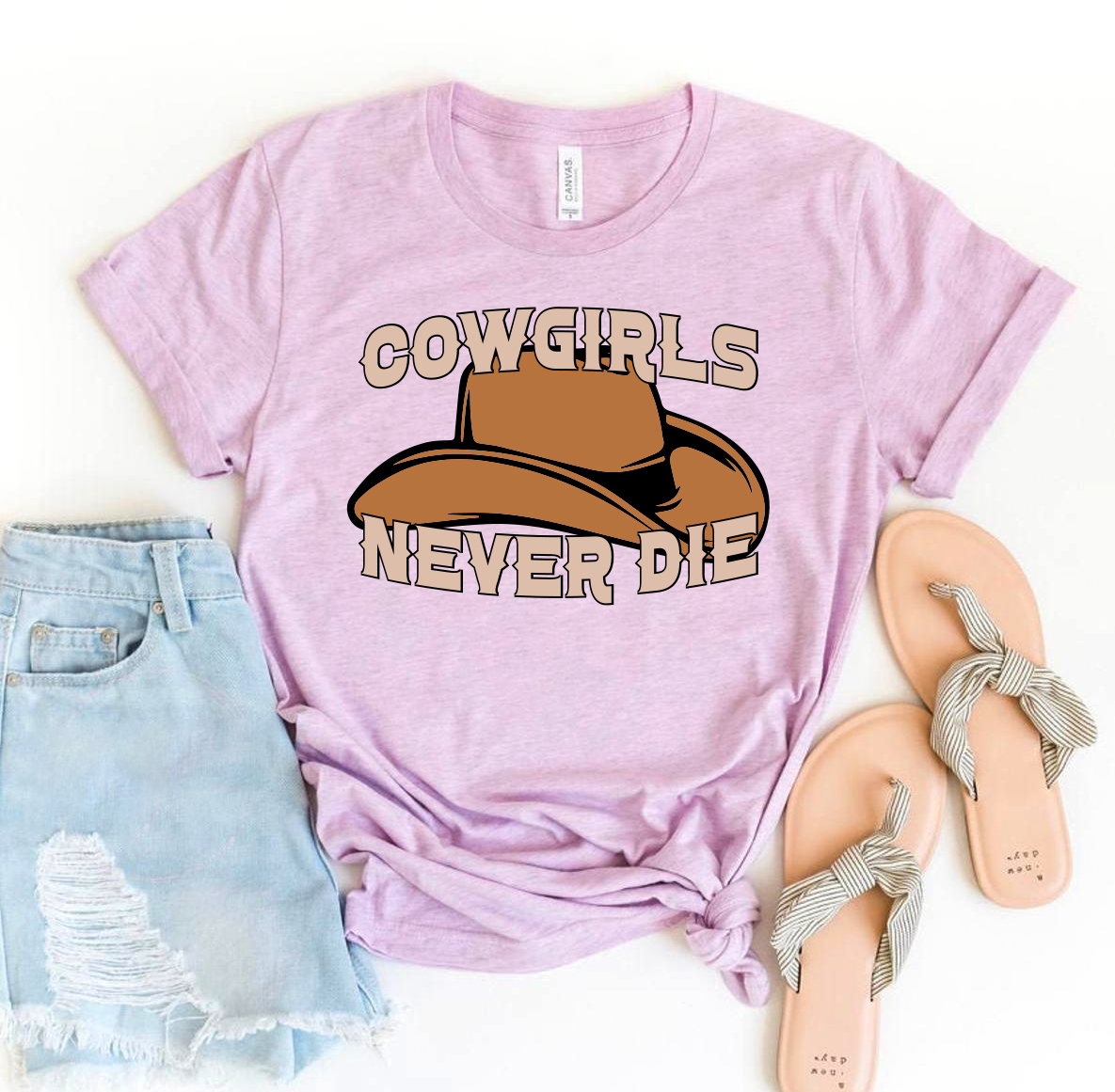 Cowgirls Never Die T-shirt made of premium ring spun cotton with a striking design and comfortable fit.