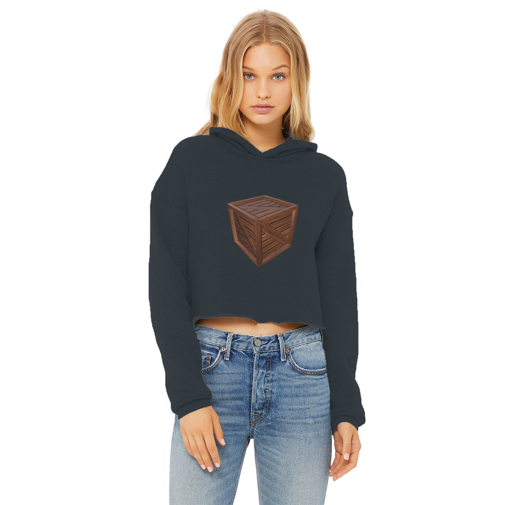 Crate Ladies Cropped Raw Edge Hoodie in various colors, showcasing its stylish cropped design and raw edge hem.