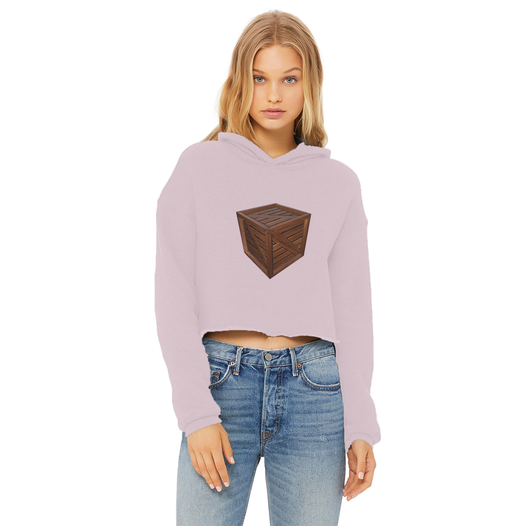 Crate Ladies Cropped Raw Edge Hoodie in various colors, showcasing its stylish cropped design and raw edge hem.