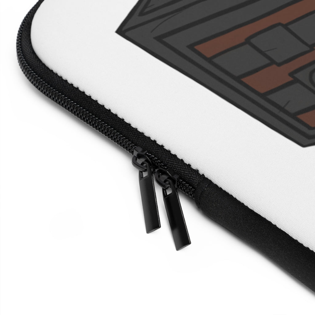 Crate Laptop Sleeve featuring a customizable front and black polyester back, designed for durability and water resistance.