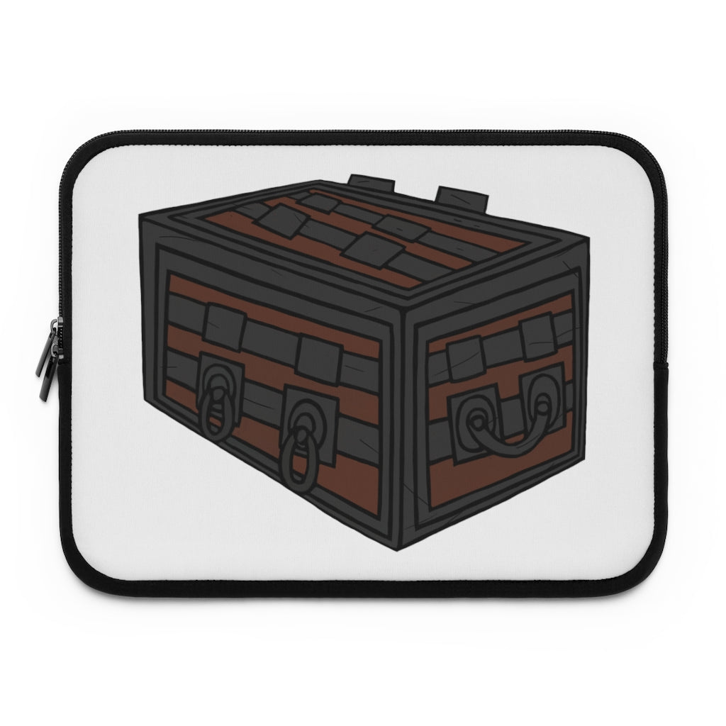 Crate Laptop Sleeve featuring a customizable front and black polyester back, designed for durability and water resistance.