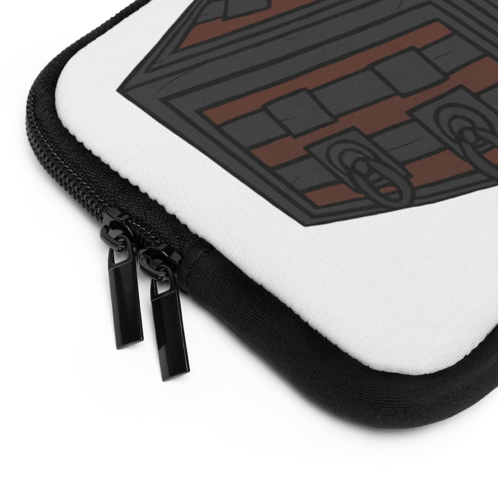 Crate Laptop Sleeve featuring a customizable front and black polyester back, designed for durability and water resistance.