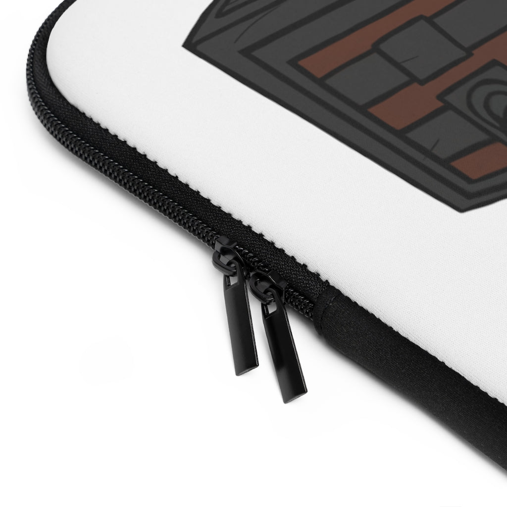 Crate Laptop Sleeve featuring a customizable front and black polyester back, designed for durability and water resistance.