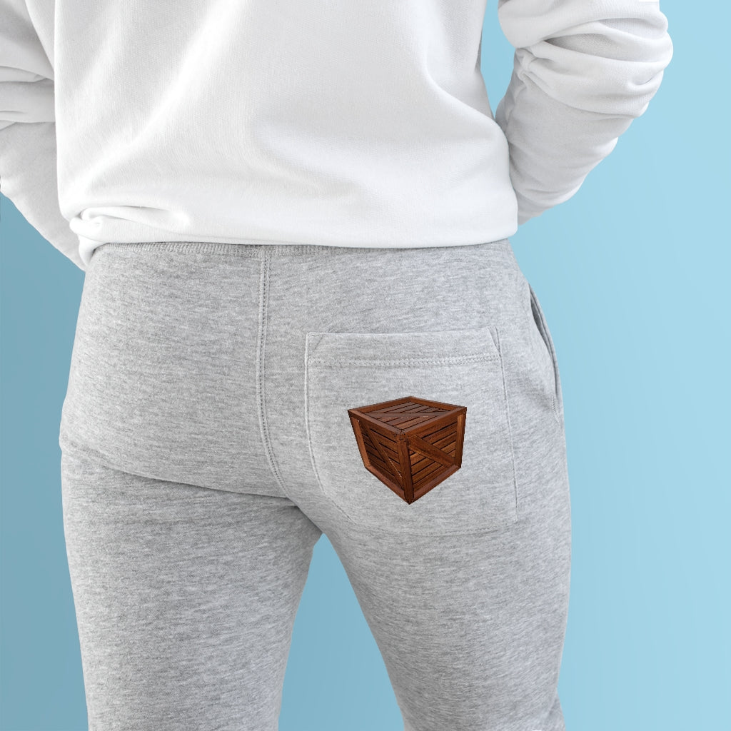 A pair of Crate Premium Fleece Joggers in a stylish design, featuring two side pockets and a customizable back pocket, made from soft fleece material.