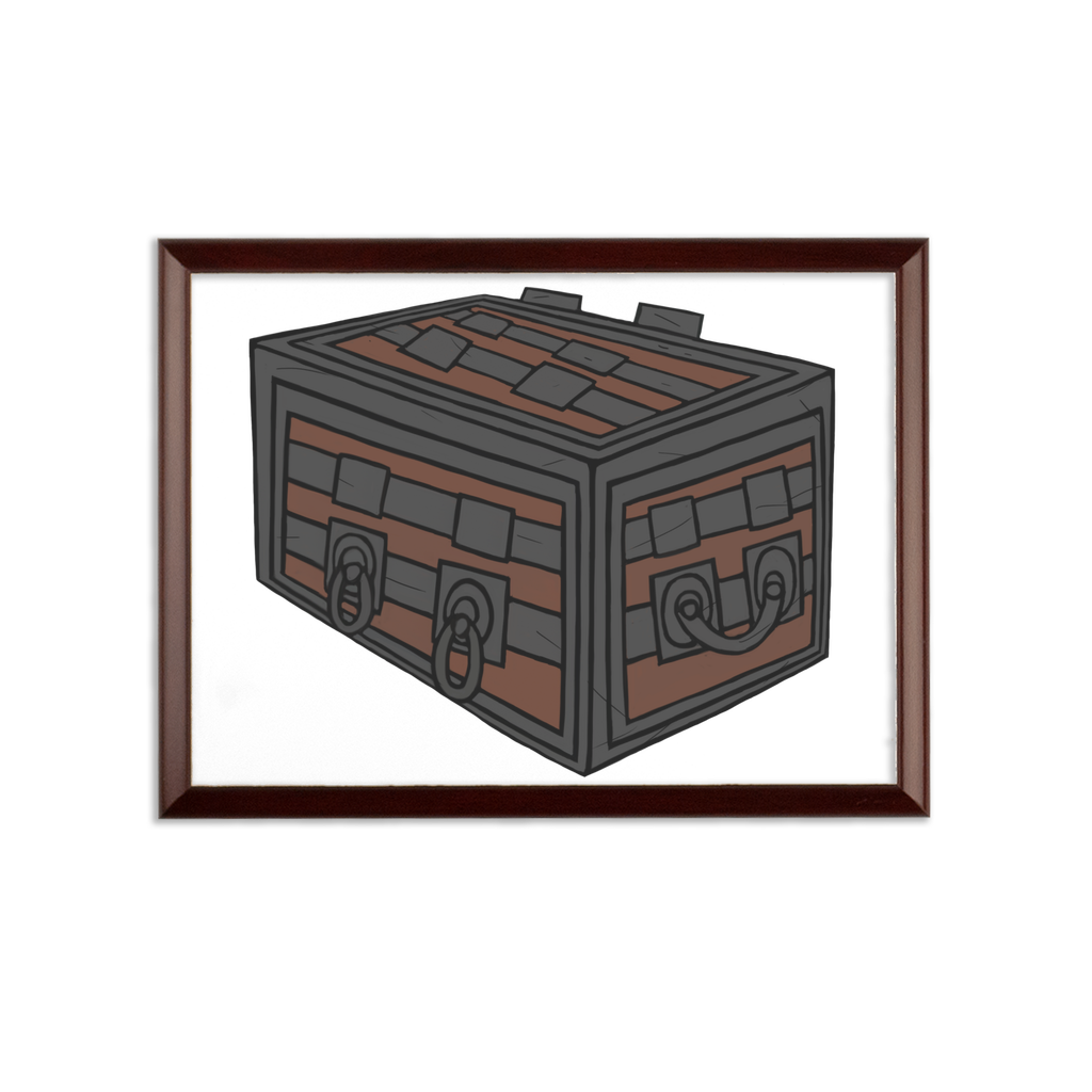 Crate Sublimation Wall Plaque with ogee shaped edge in brown wooden frame and white printable surface, ideal for custom certificates.