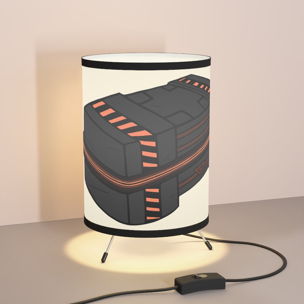 Crate Tripod Lamp featuring a galvanized steel base and custom high-resolution printed shade, ideal for US and CA plugs.