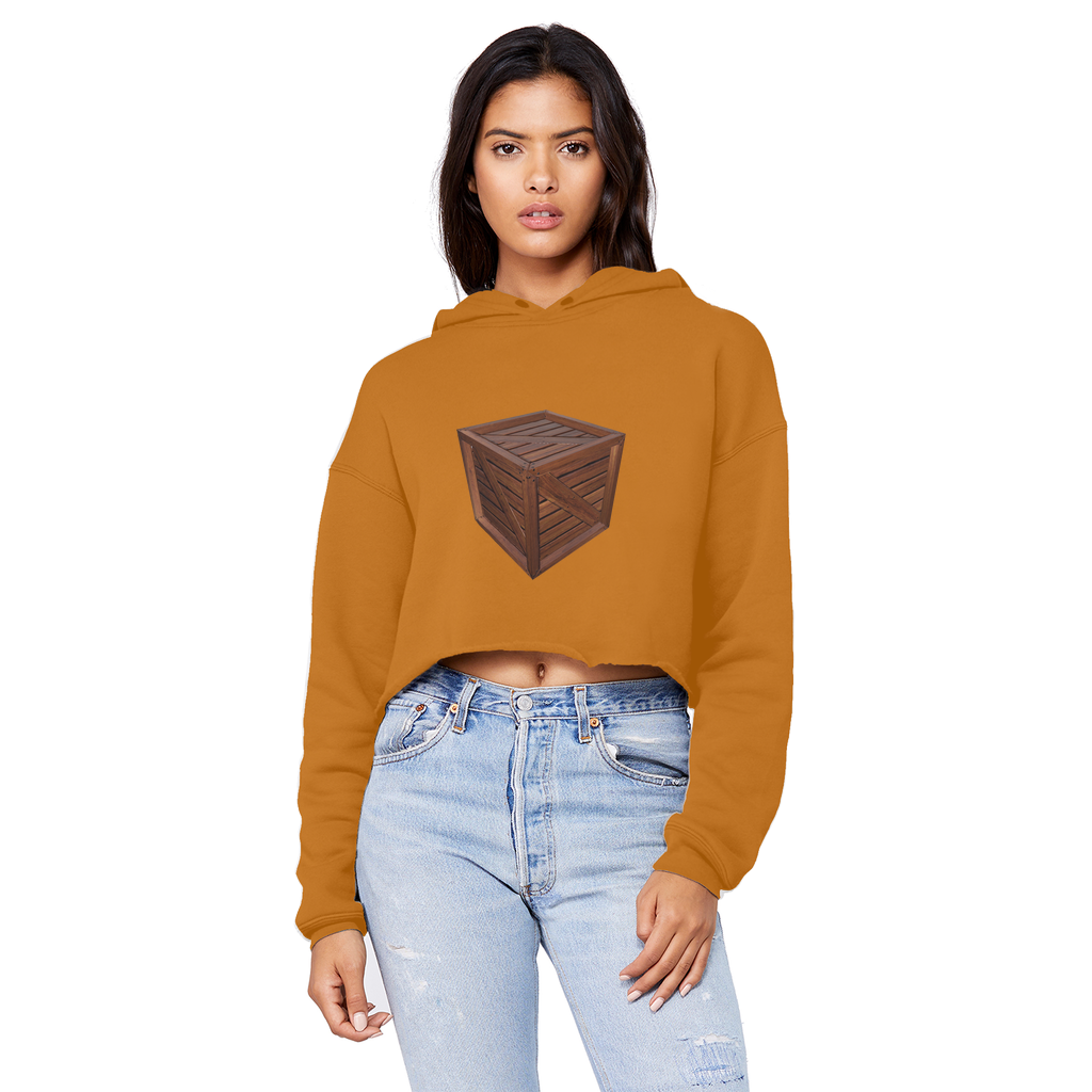 Crate Unisex Cropped Raw Edge Boyfriend Hoodie in various colors, showcasing its relaxed fit and stylish design.