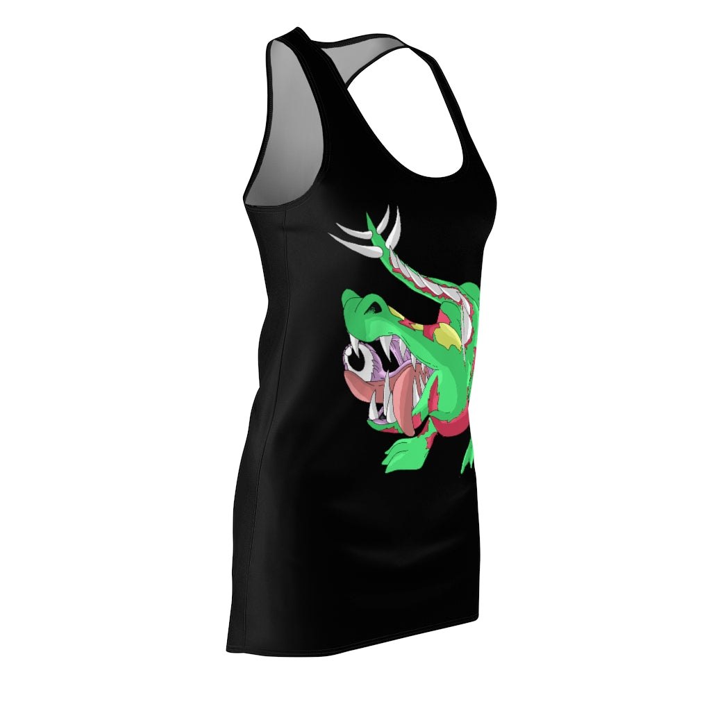 Crawnawsome Women's Cut & Sew Racerback Dress showcasing a stylish and feminine design with a sporty fit, made from lightweight polyester.