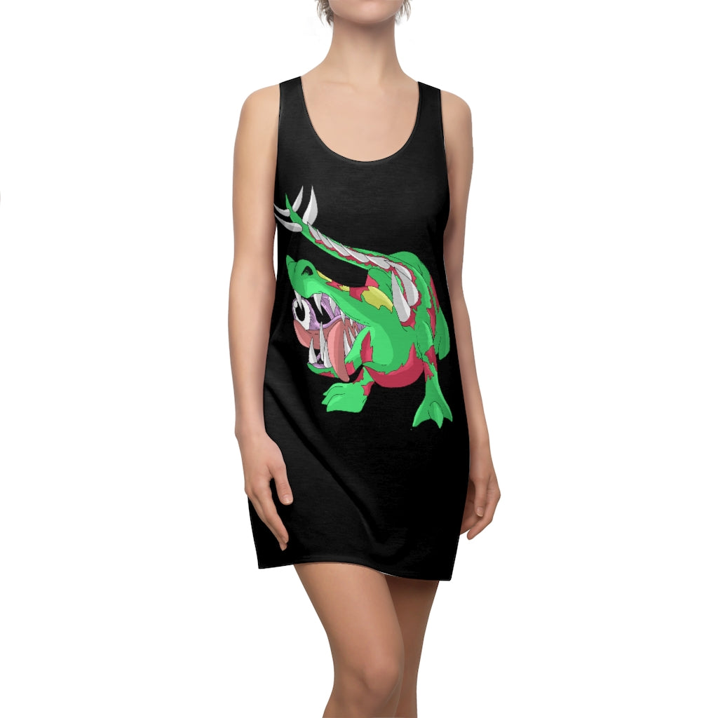 Crawnawsome Women's Cut & Sew Racerback Dress showcasing a stylish and feminine design with a sporty fit, made from lightweight polyester.