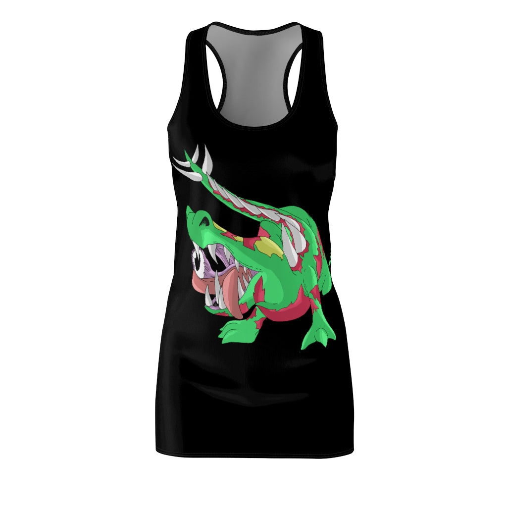 Crawnawsome Women's Cut & Sew Racerback Dress showcasing a stylish and feminine design with a sporty fit, made from lightweight polyester.