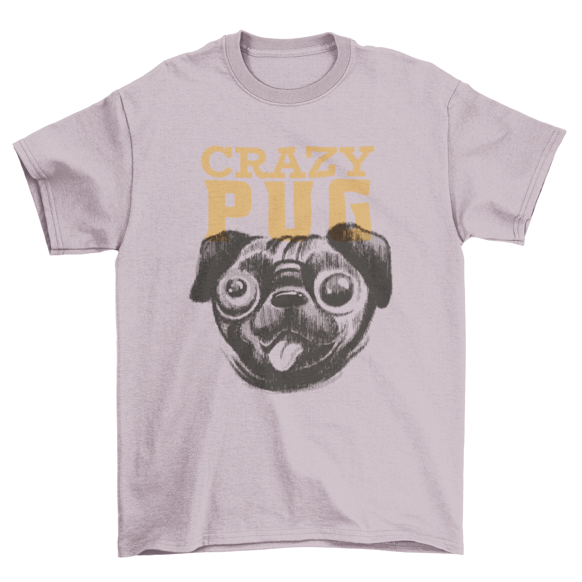 A humorous t-shirt featuring a cute pug with the caption 'Crazy Pug', perfect for dog lovers.