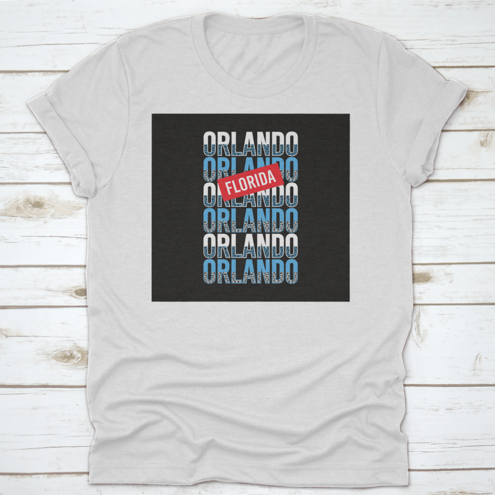 Creative typography design featuring Orlando, Florida city lettering on a stylish garment.