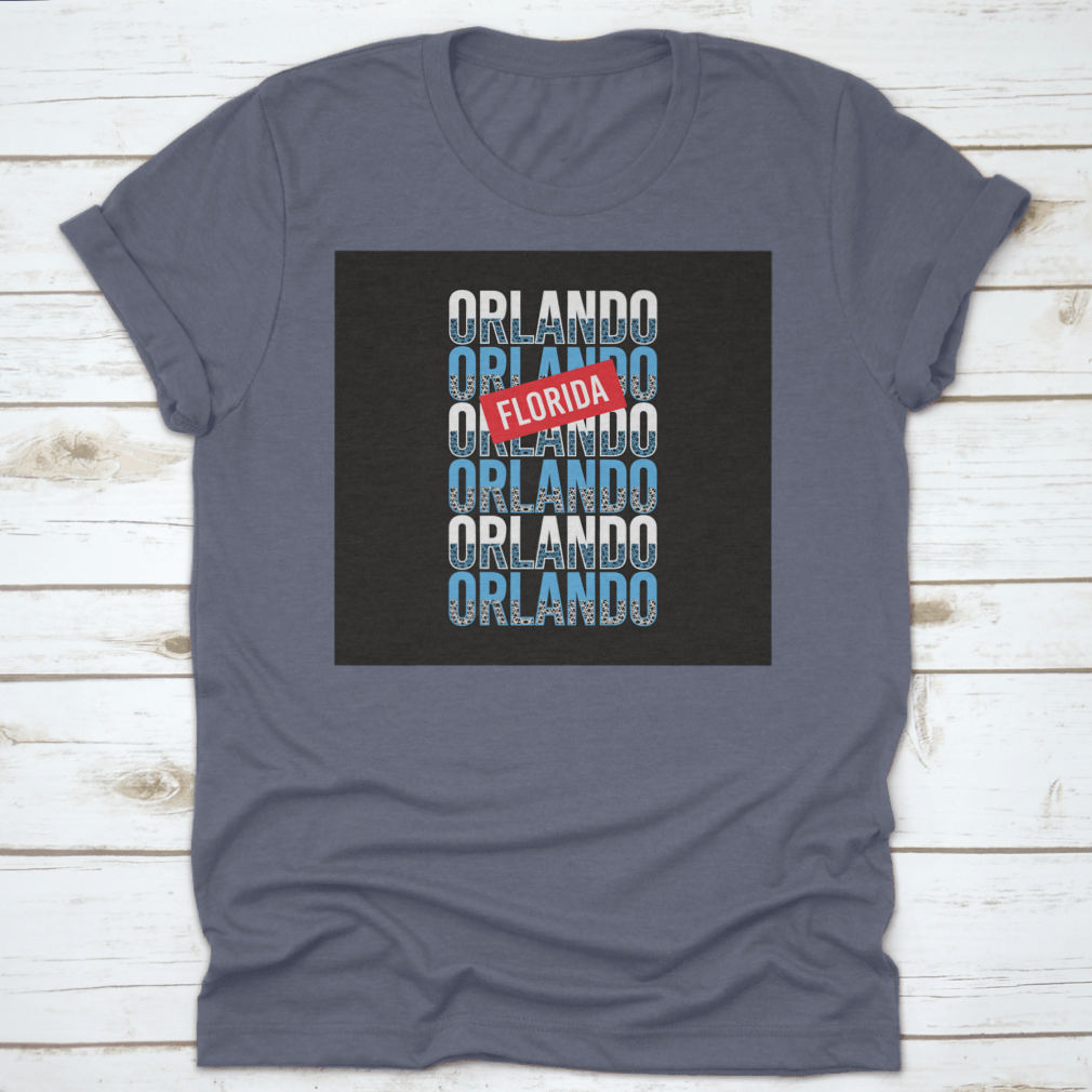 Creative typography design featuring Orlando, Florida city lettering on a stylish garment.