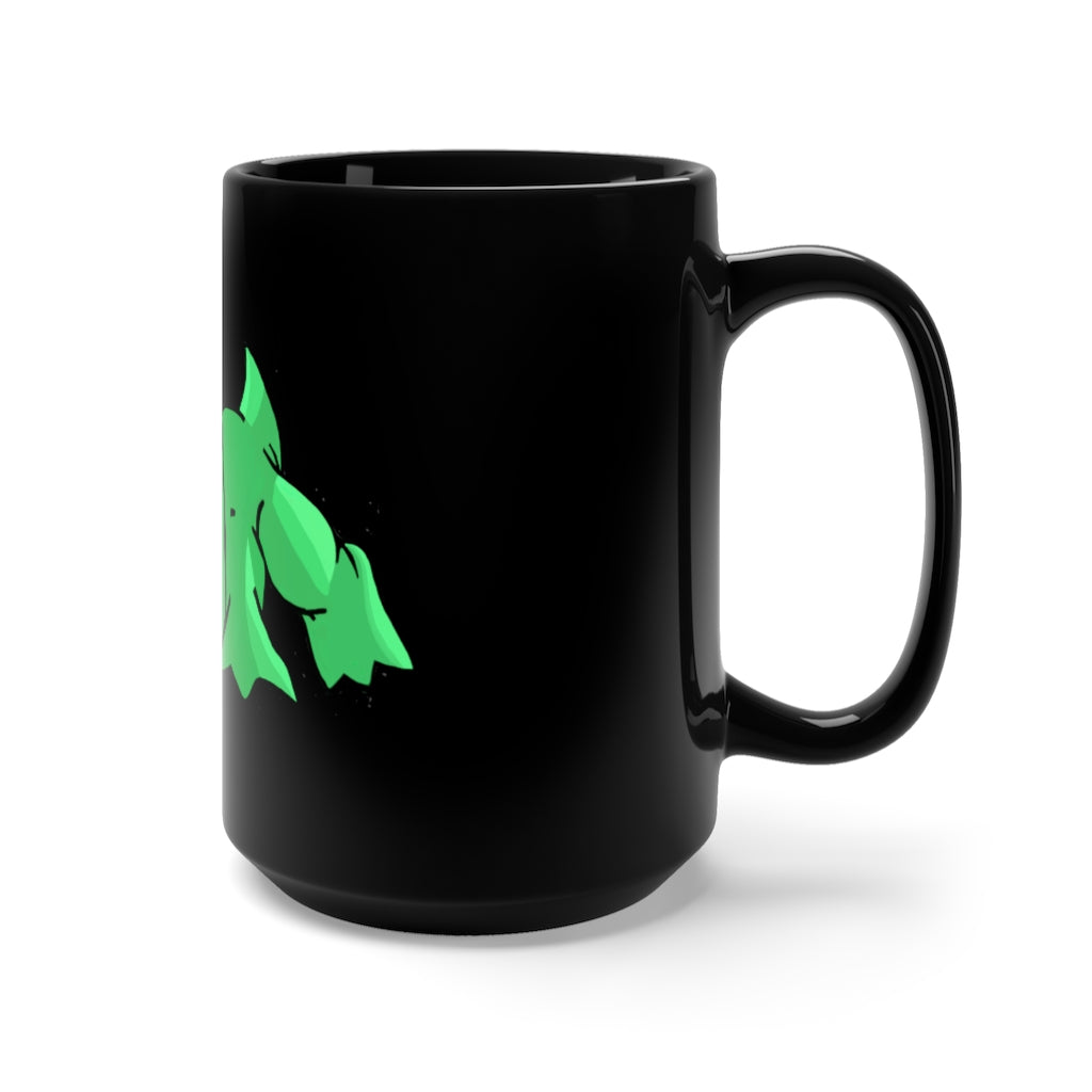 Crock Black Mug 15oz, a durable black ceramic mug with rounded corners and a comfortable C-handle, perfect for coffee and tea.