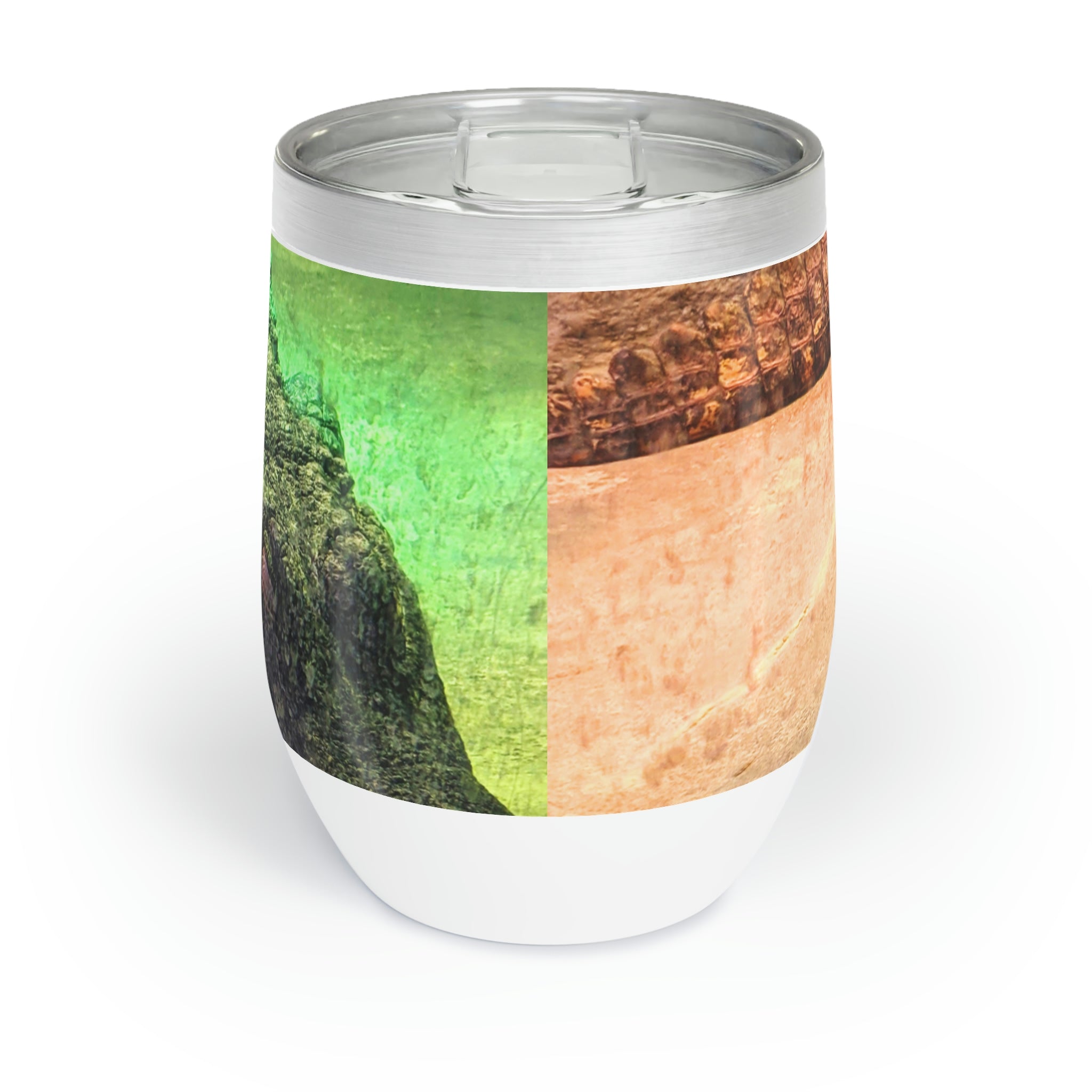 Crocodile Chill Wine Tumbler in stainless steel with a sleek design, perfect for keeping drinks at the ideal temperature.