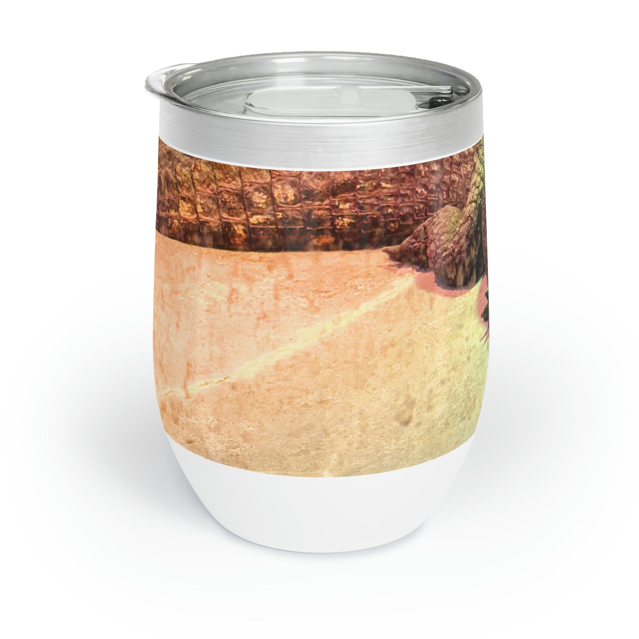 Crocodile Chill Wine Tumbler in stainless steel with a sleek design, perfect for keeping drinks at the ideal temperature.