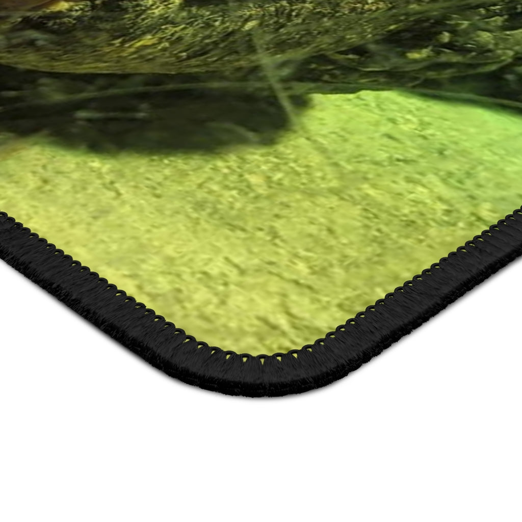 Crocodile Gaming Mouse Pad featuring vibrant custom designs and stitched edges, measuring 9x7 inches.