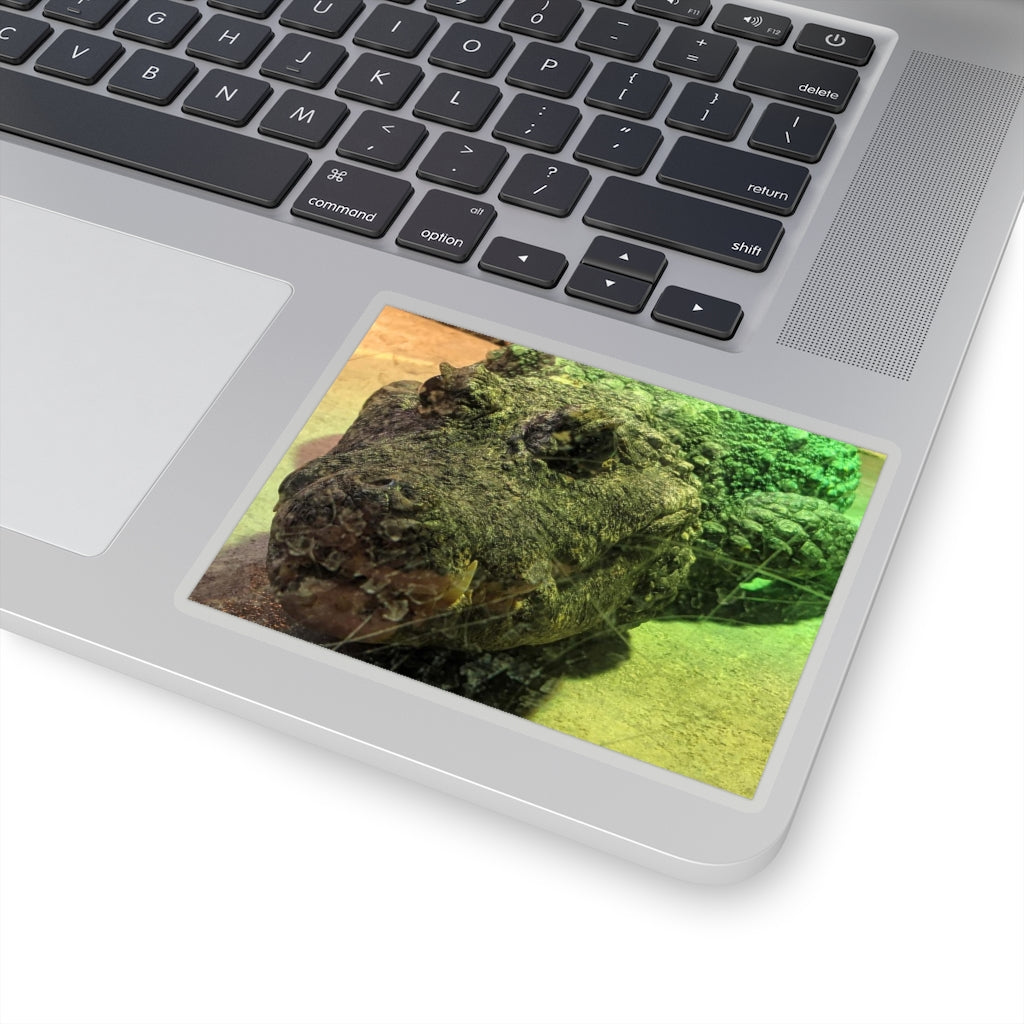 Crocodile Kiss-Cut Stickers showcasing various custom shapes on a white background, ideal for indoor use.