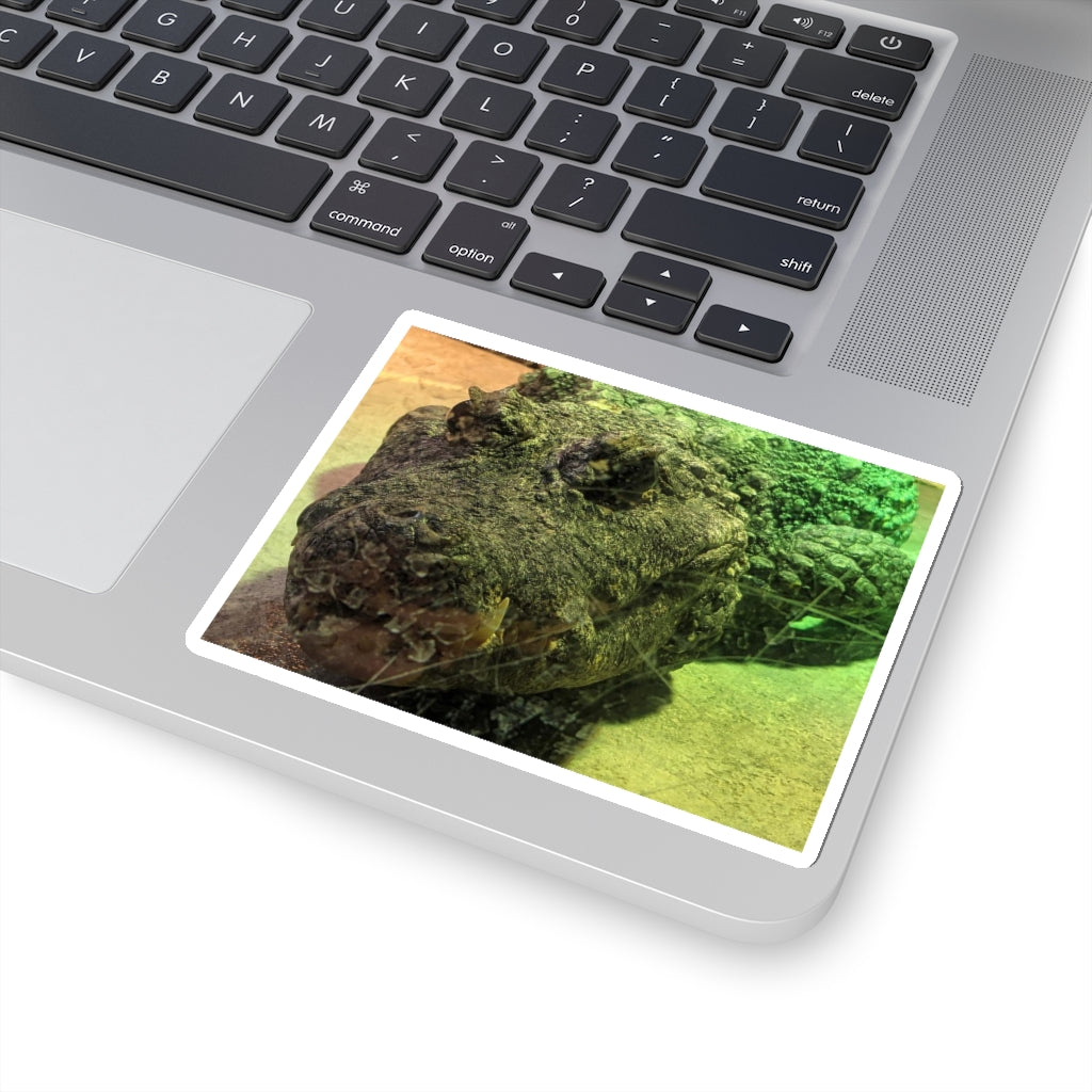 Crocodile Kiss-Cut Stickers showcasing various custom shapes on a white background, ideal for indoor use.