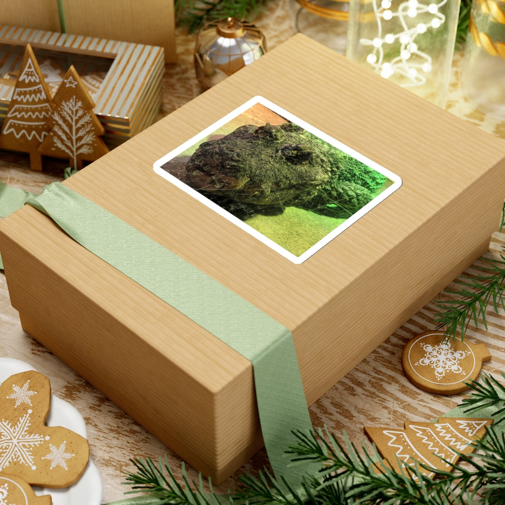 Crocodile Kiss-Cut Stickers showcasing various custom shapes on a white background, ideal for indoor use.