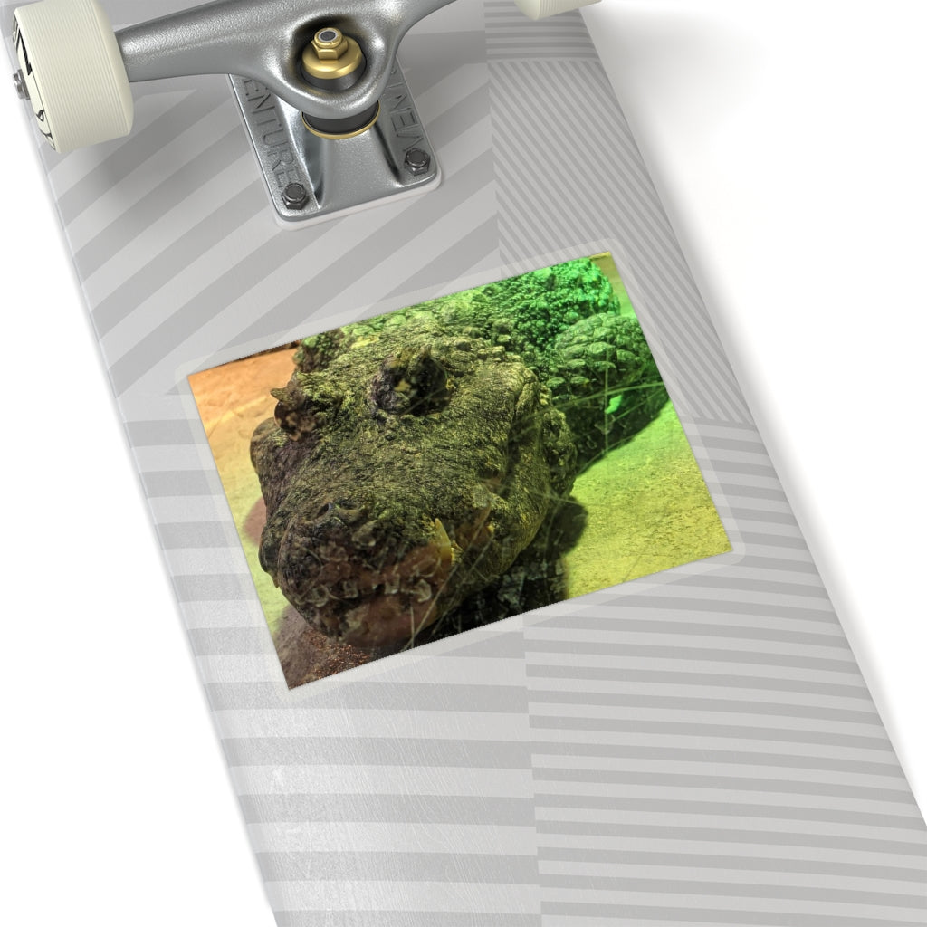 Crocodile Kiss-Cut Stickers showcasing various custom shapes on a white background, ideal for indoor use.