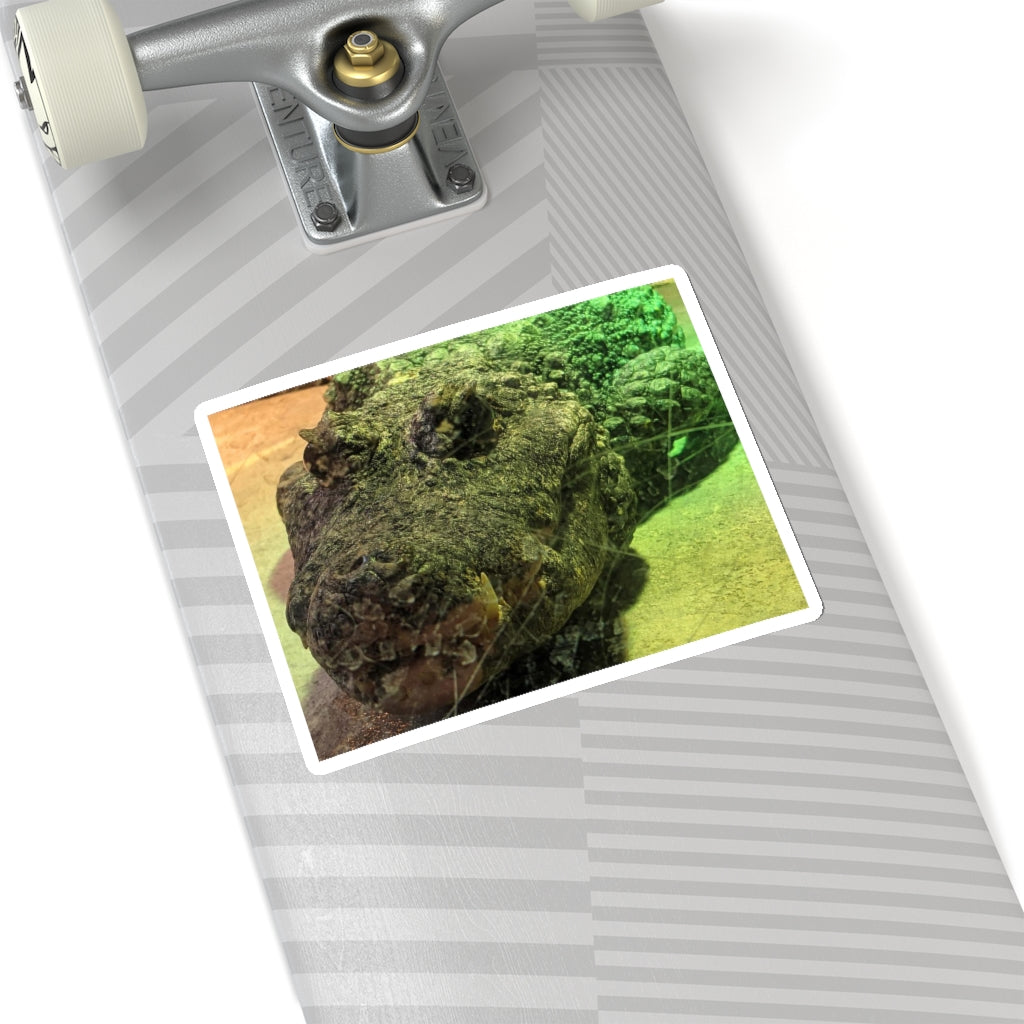 Crocodile Kiss-Cut Stickers showcasing various custom shapes on a white background, ideal for indoor use.