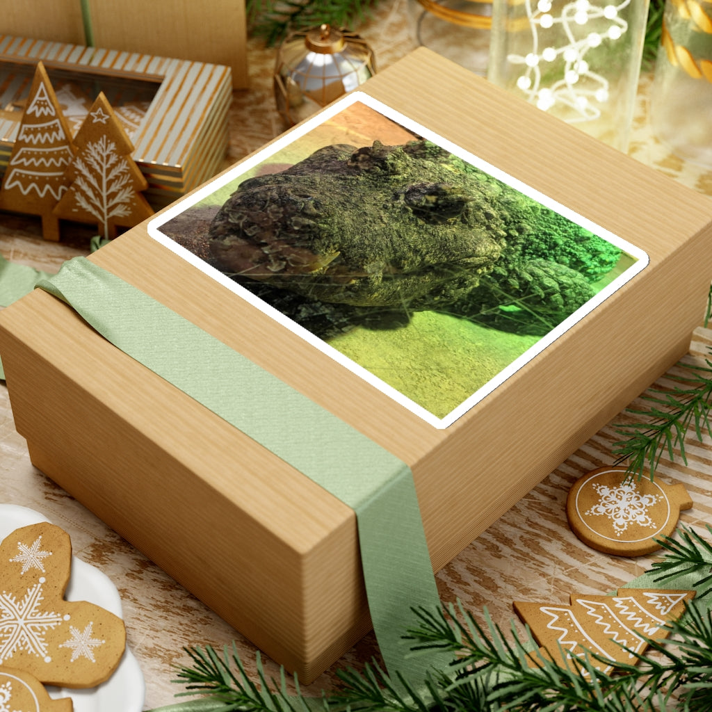 Crocodile Kiss-Cut Stickers showcasing various custom shapes on a white background, ideal for indoor use.