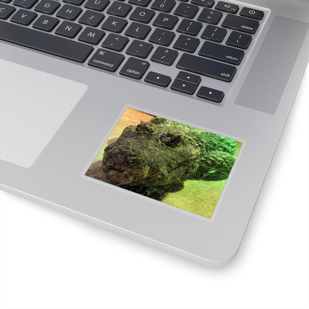 Crocodile Kiss-Cut Stickers showcasing various custom shapes on a white background, ideal for indoor use.