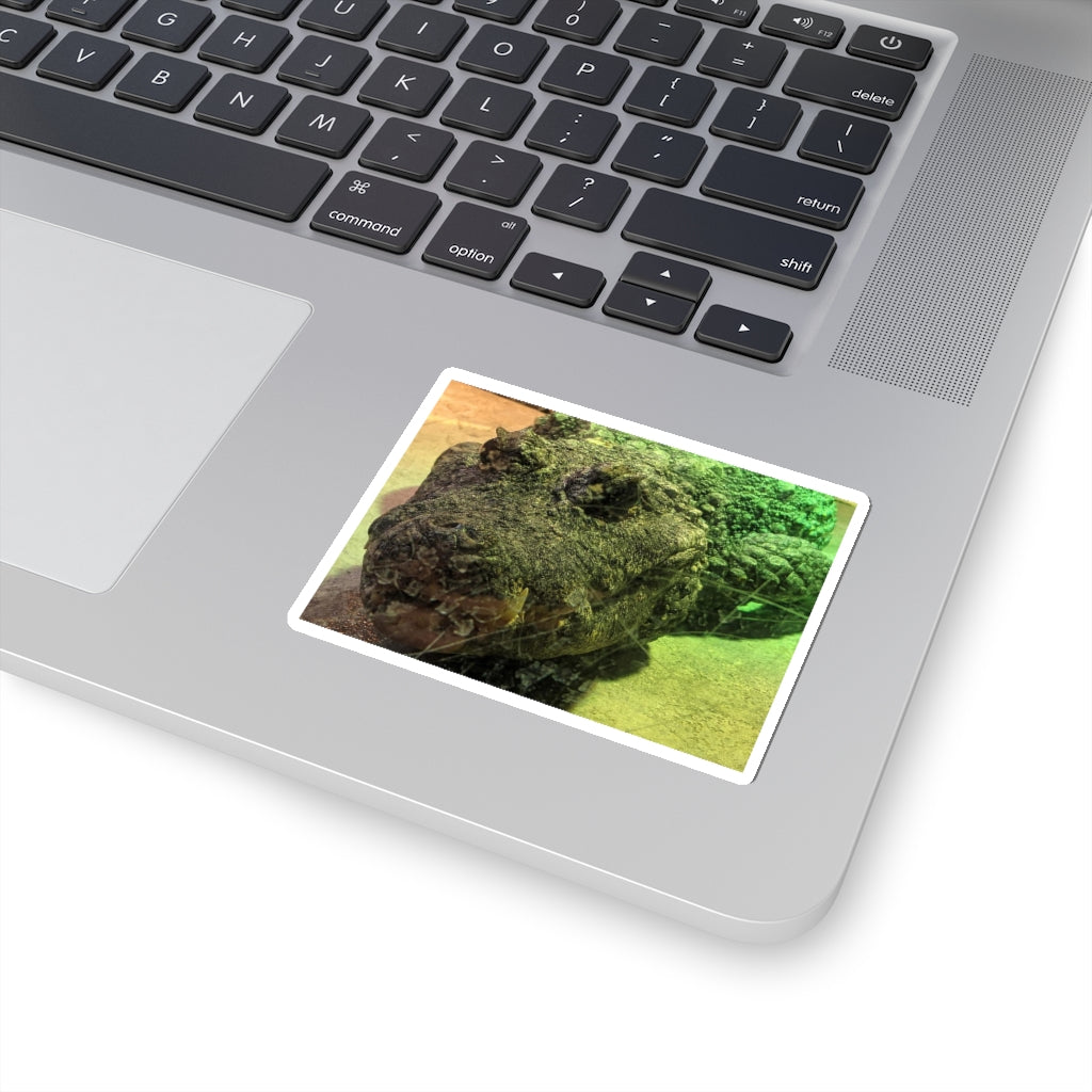 Crocodile Kiss-Cut Stickers showcasing various custom shapes on a white background, ideal for indoor use.