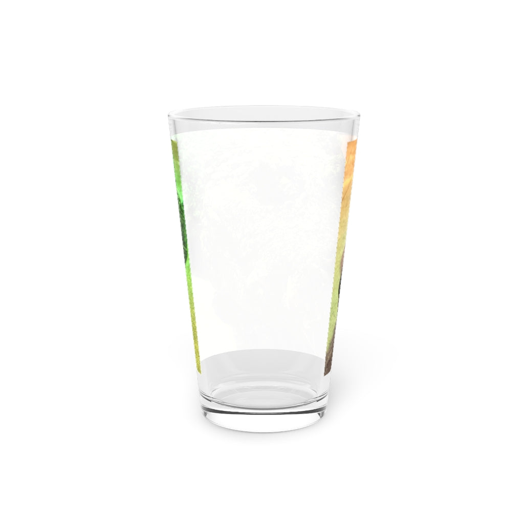 Crocodile Pint Glass, 16oz, clear glass with custom design options, perfect for beverages.