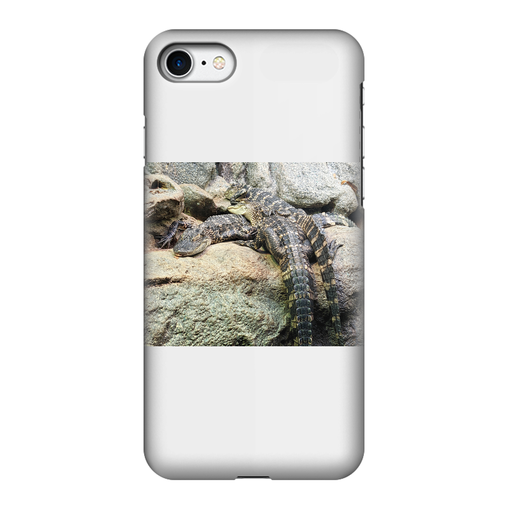 Crocodiles Fully Printed Tough Phone Case showcasing vibrant crocodile design with dual-layer protection.