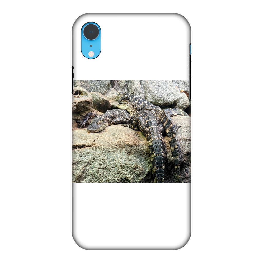Crocodiles Fully Printed Tough Phone Case showcasing vibrant crocodile design with dual-layer protection.