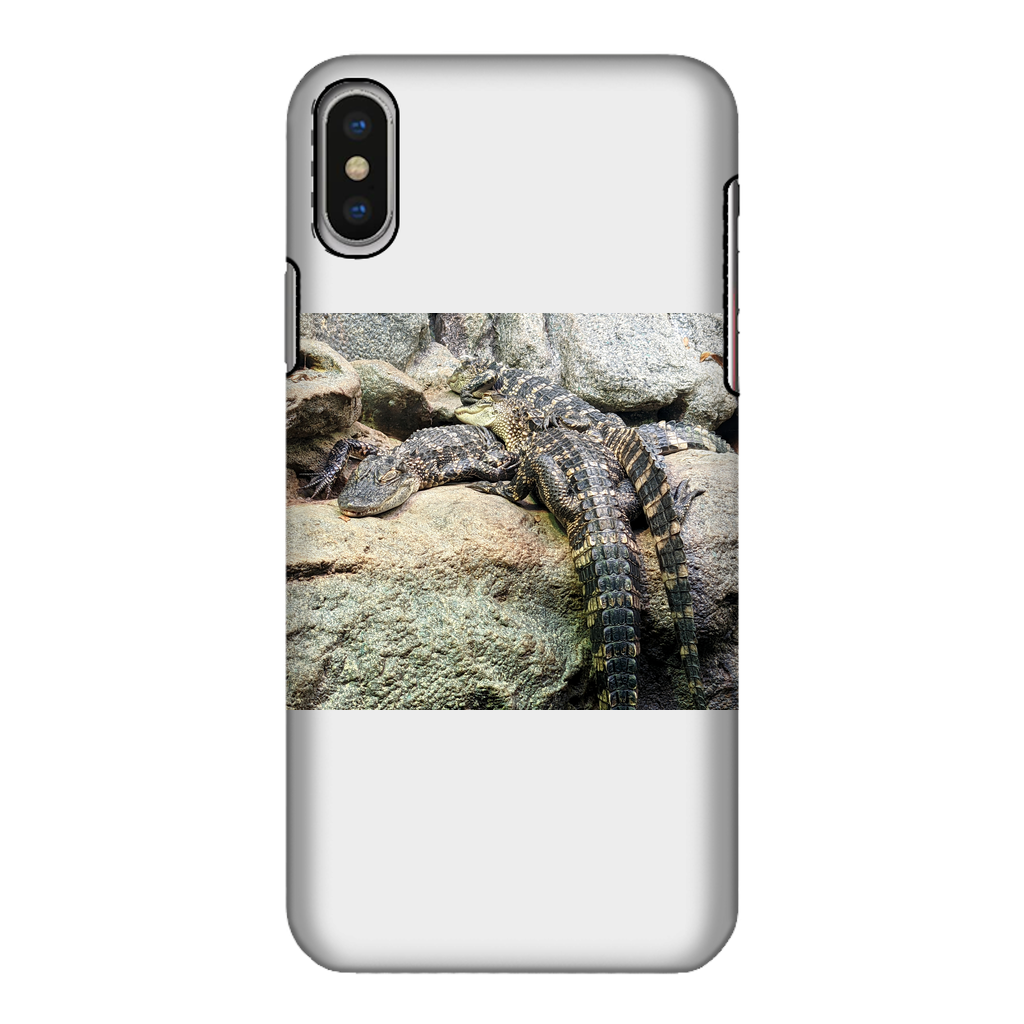 Crocodiles Fully Printed Tough Phone Case showcasing vibrant crocodile design with dual-layer protection.