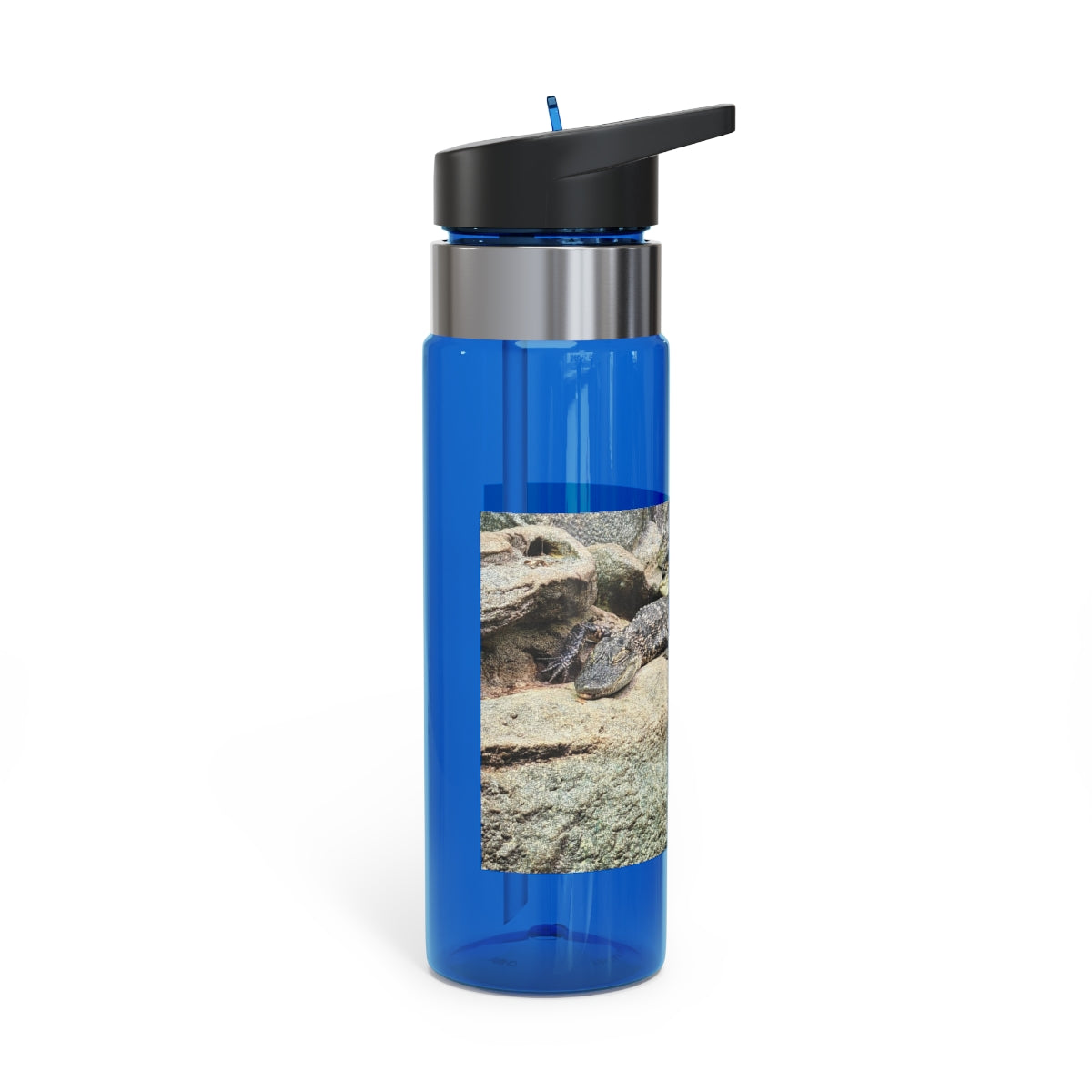 Crocodiles Kensington Tritan™ Sport Bottle in vibrant colors with a carabiner hook and straw lid, showcasing its durable design.