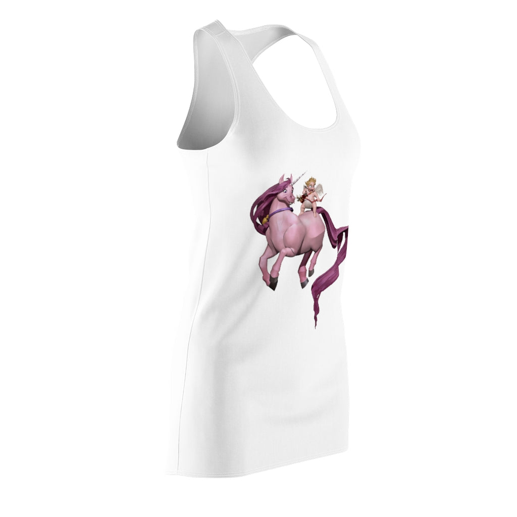 A stylish Cupid and Horse women's racerback dress featuring a feminine cut and comfortable fit, perfect for various occasions.