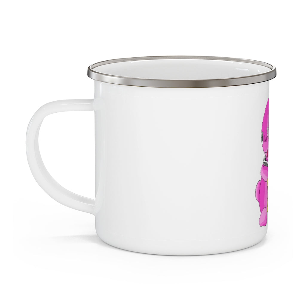 Curswordsman Enamel Camping Mug with a stylish design, perfect for outdoor adventures, featuring a C-handle and personalized printing options.