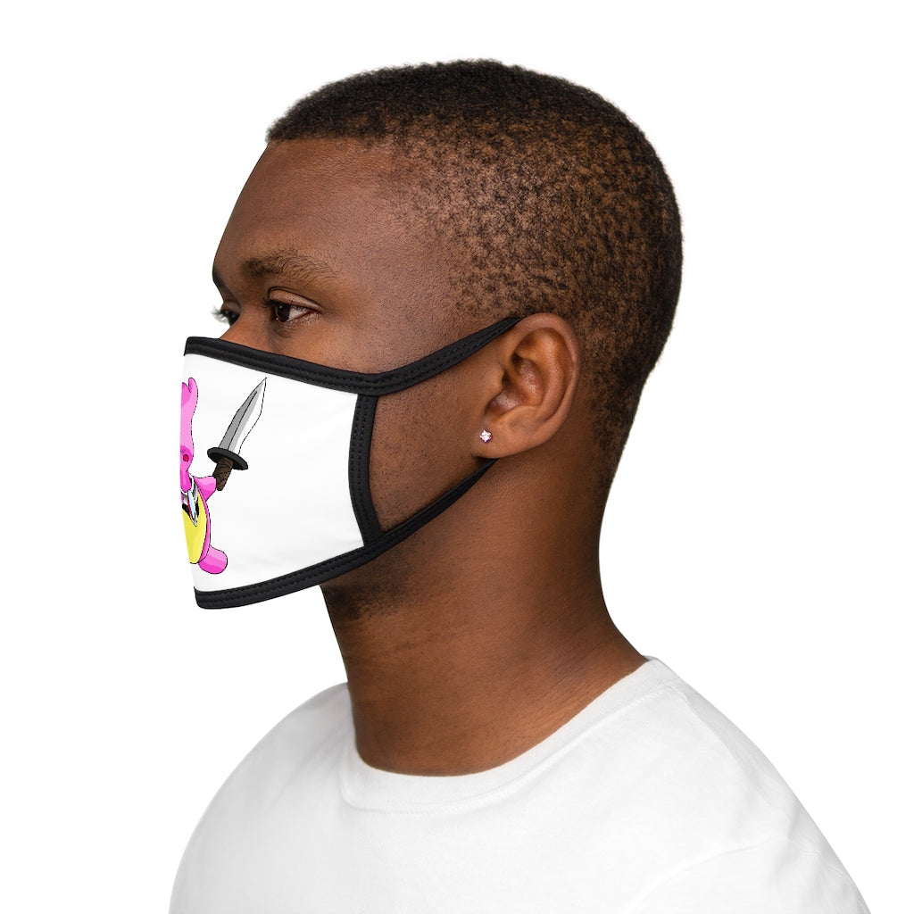 Curswordsman Mixed-Fabric Face Mask featuring a black outer edge and earloops, made of polyester and cotton for comfort and style.