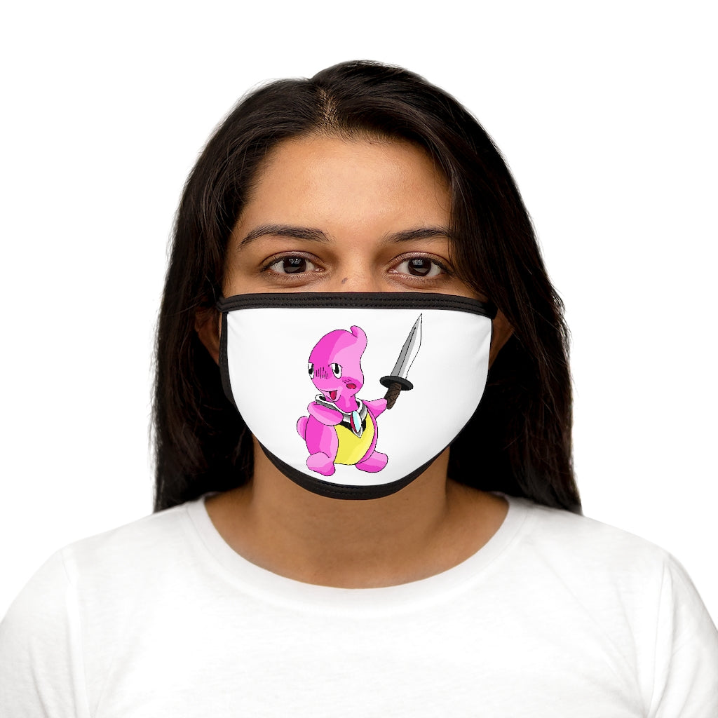 Curswordsman Mixed-Fabric Face Mask featuring a black outer edge and earloops, made of polyester and cotton for comfort and style.