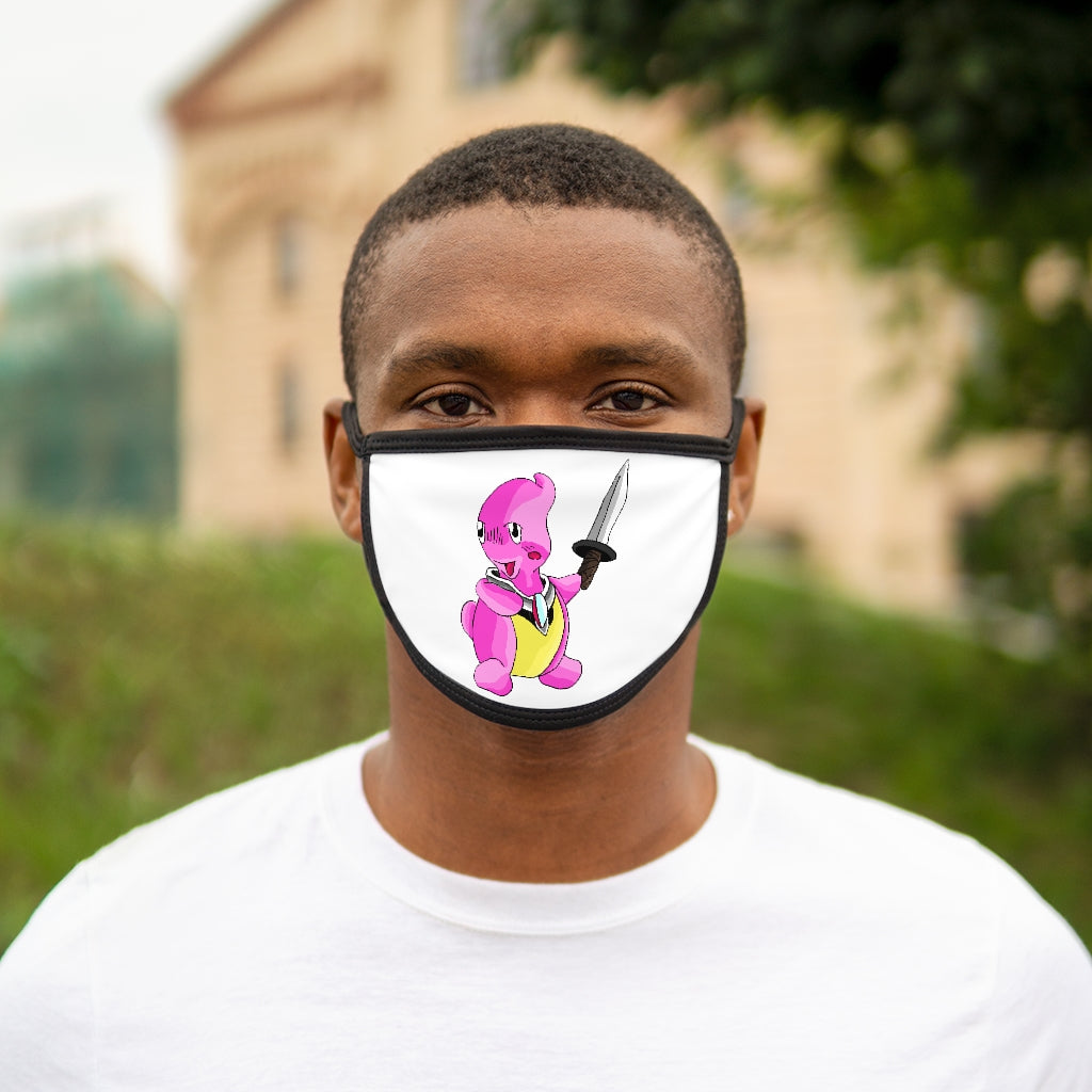 Curswordsman Mixed-Fabric Face Mask featuring a black outer edge and earloops, made of polyester and cotton for comfort and style.