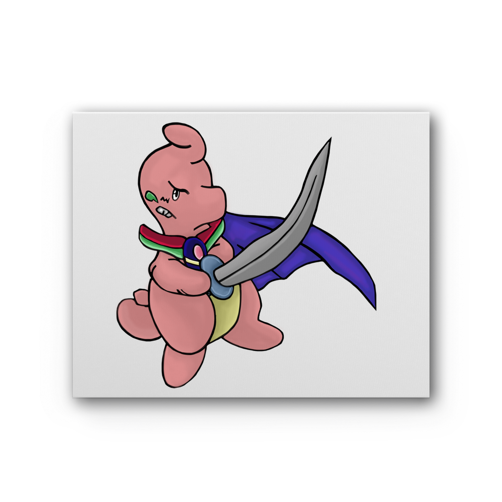 Curswordsman Premium Stretched Canvas featuring vibrant colors on a cotton-rich canvas, framed with pine stretcher bars.