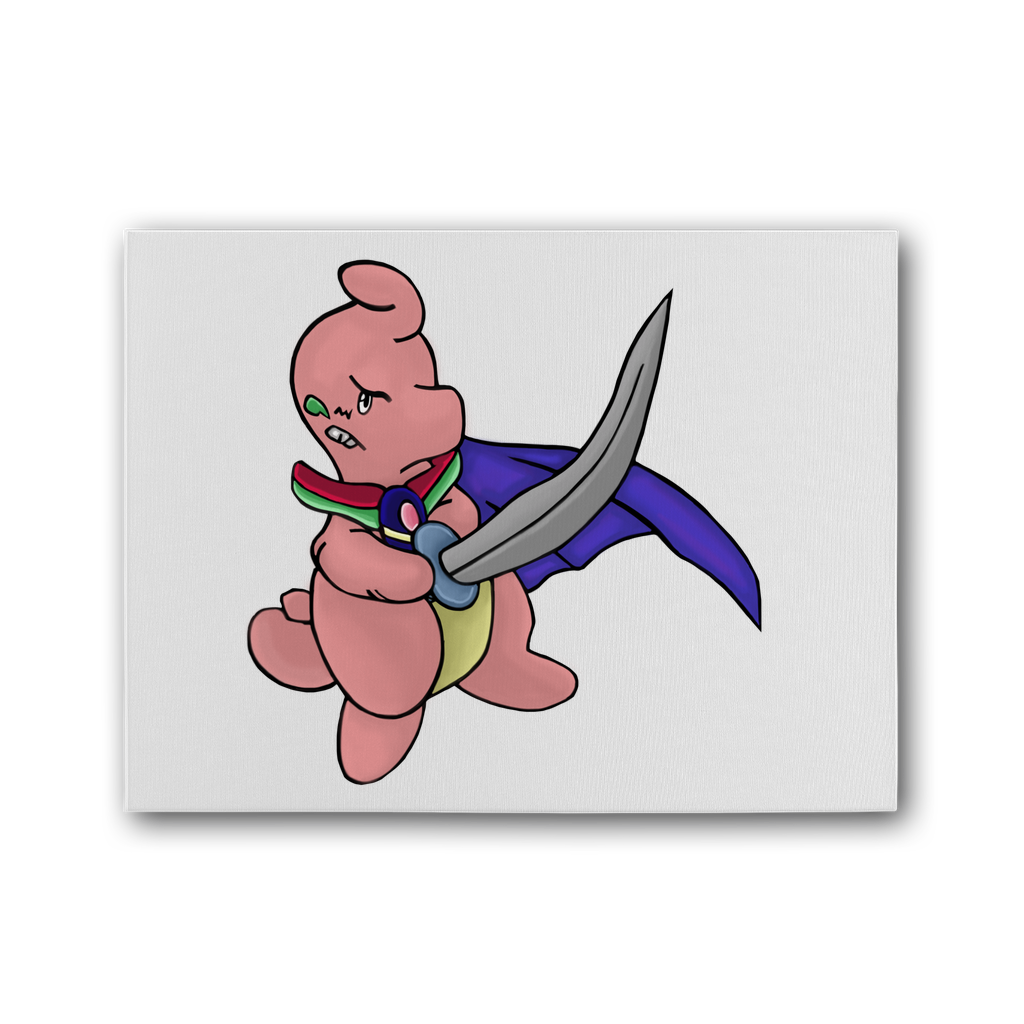 Curswordsman Premium Stretched Canvas featuring vibrant colors on a cotton-rich canvas, framed with pine stretcher bars.