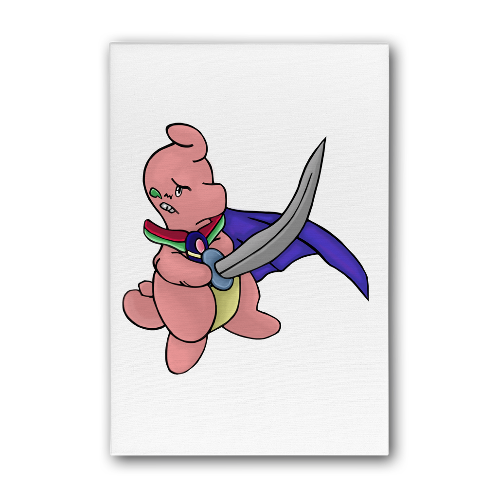 Curswordsman Premium Stretched Canvas featuring vibrant colors on a cotton-rich canvas, framed with pine stretcher bars.