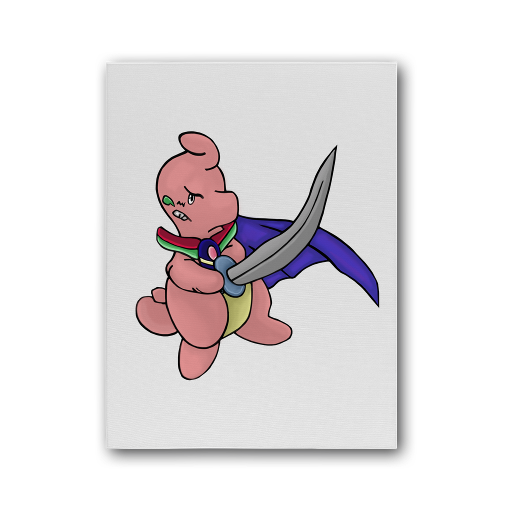 Curswordsman Premium Stretched Canvas featuring vibrant colors on a cotton-rich canvas, framed with pine stretcher bars.