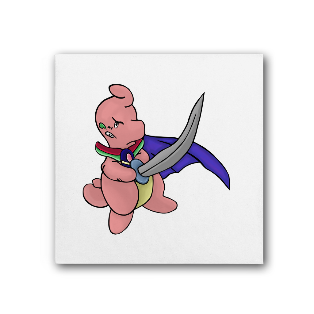 Curswordsman Premium Stretched Canvas featuring vibrant colors on a cotton-rich canvas, framed with pine stretcher bars.