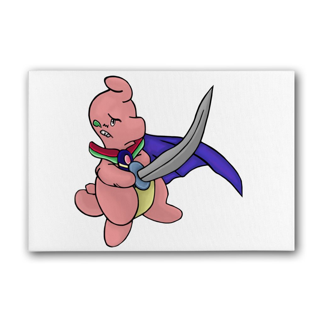 Curswordsman Premium Stretched Canvas featuring vibrant colors on a cotton-rich canvas, framed with pine stretcher bars.