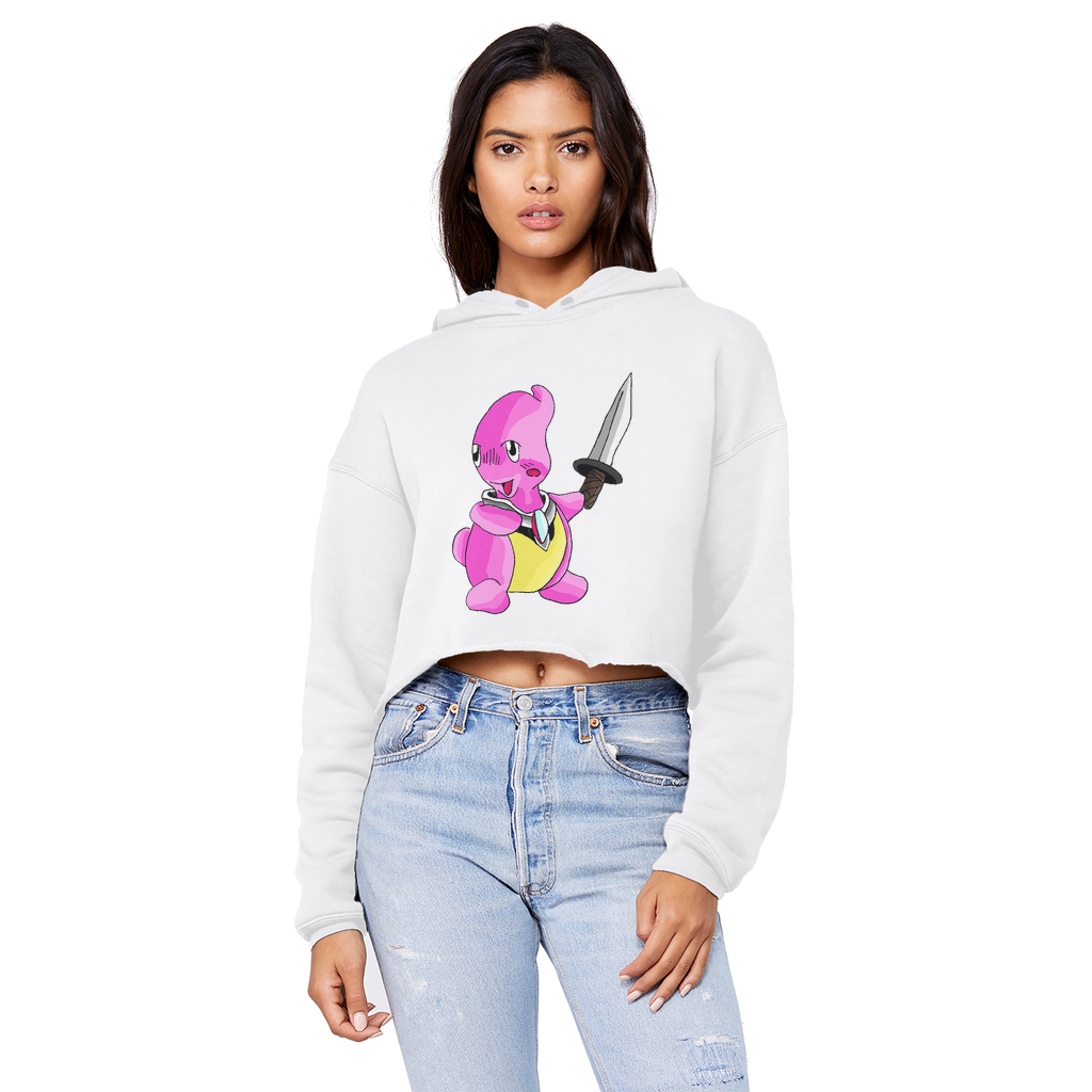 Curswordsman Unisex Cropped Raw Edge Boyfriend Hoodie in various colors, showcasing its stylish design and soft fabric.