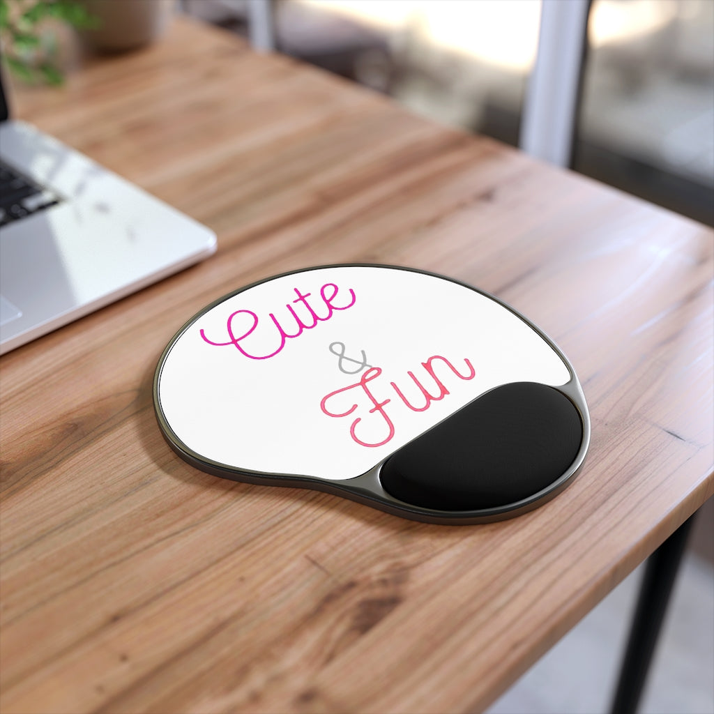 Cute and fun mouse pad with ergonomic Memory Foam wrist rest and customizable neoprene insert, featuring a foot-shaped design.