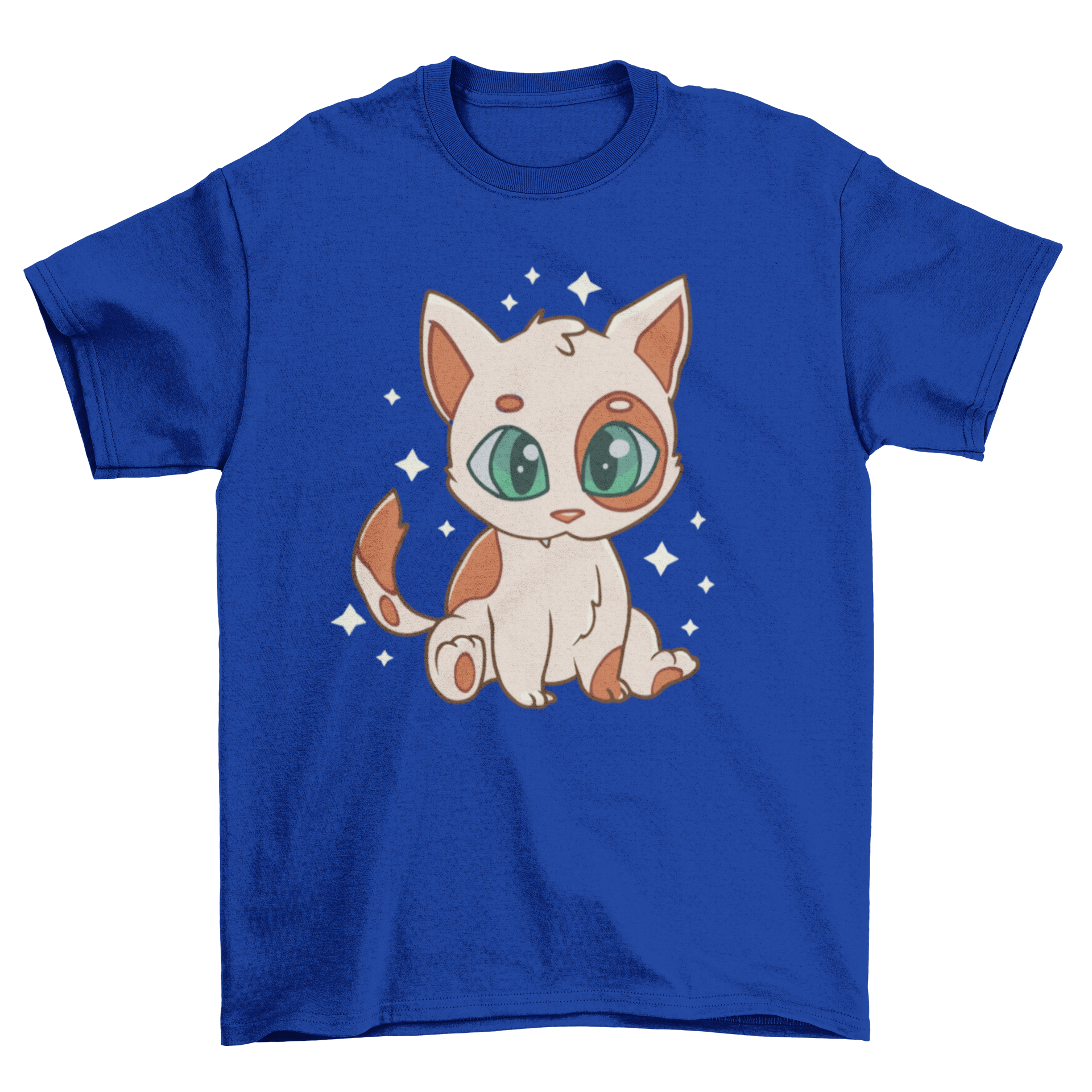 Cute baby cat t-shirt featuring a playful design with big-eyed kitten illustration.